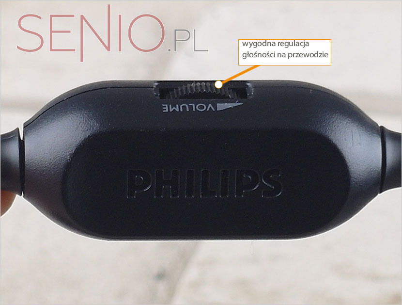 Wygodne słuchawki Philips z regulacją głośności na przewodzie